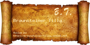 Braunsteiner Tilla névjegykártya